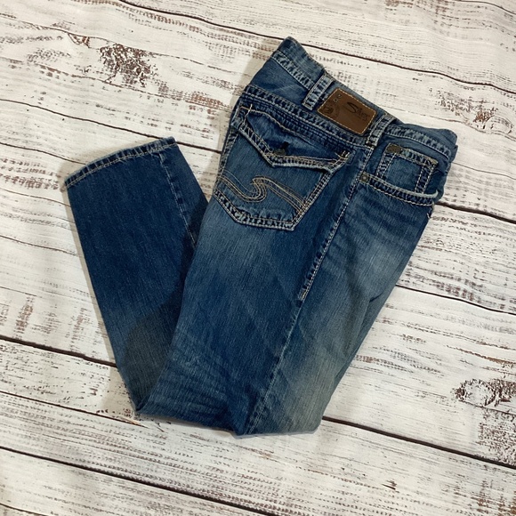 1607. Silver Jeans Zac Flap | Medium-Dark Wash | Size 33x30  EUC - Picture 1 of 3